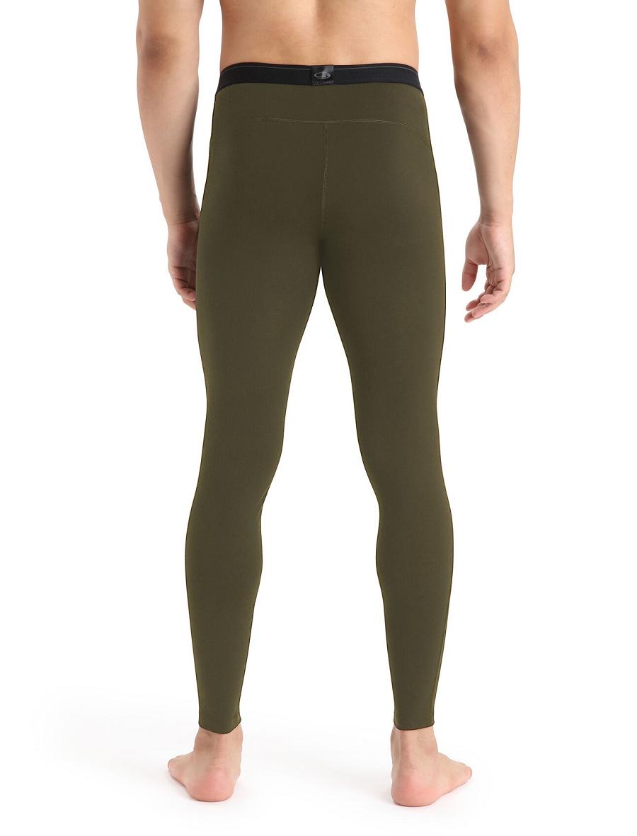 Leggings Icebreaker Merino 200 Oasis with Fly Homme Vert Olive | FR 1131EBCX